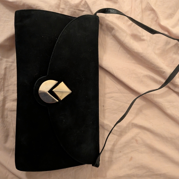Charles Jourdan Black Clutch with Gold Detail - Picture 2 of 5